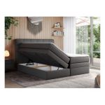 Łóżko kontynentalne ERNI KING 180x200 - H3 - szary, ekoskóra