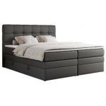 Łóżko kontynentalne ERNI KING 200x200 - H3 - szary, ekoskóra