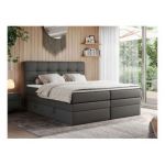 Łóżko kontynentalne ERNI KING 200x200 - H4 - szary, ekoskóra