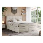 Łóżko kontynentalne ERNI KING 140x200 - H3 - beżowy, welwet