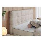 Łóżko kontynentalne ERNI KING 140x200 - H3 - beżowy, welwet