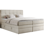 Łóżko kontynentalne ERNI KING 200x200 - H3 - beżowy, welwet