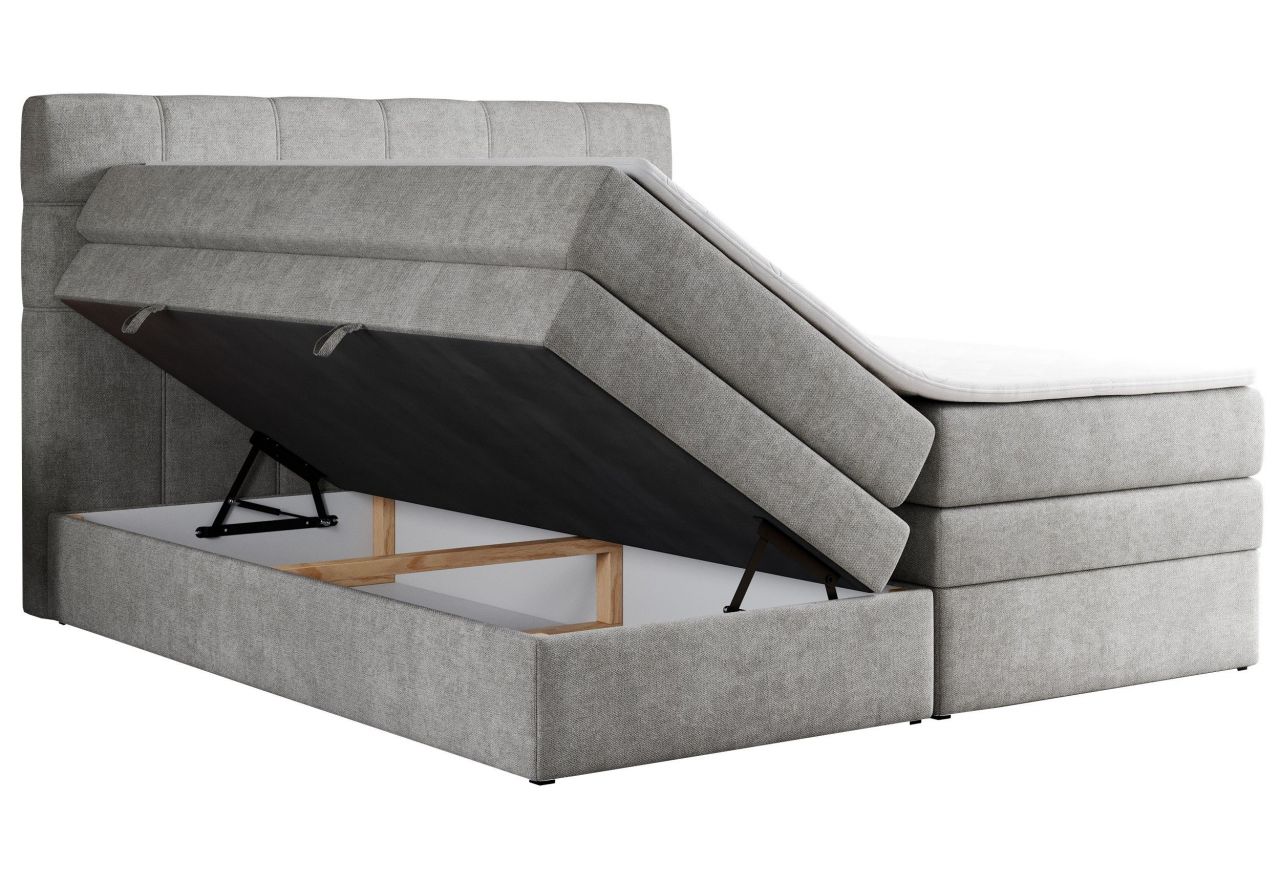 Łóżko kontynentalne ERNI KING 120x200 - H3 - jasnoszary, struktura