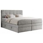 Łóżko kontynentalne ERNI KING 140x200 - H3 - jasnoszary, struktura