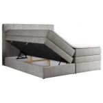 Łóżko kontynentalne ERNI KING 180x200 - H3 - jasnoszary, struktura