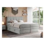 Łóżko kontynentalne ERNI KING 160x200 - H4 - jasnoszary, struktura