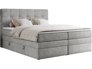 Łóżko kontynentalne ERNI KING 160x200 - H4 - jasnoszary, struktura