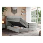 Łóżko kontynentalne ERNI KING 160x200 - H4 - jasnoszary, struktura