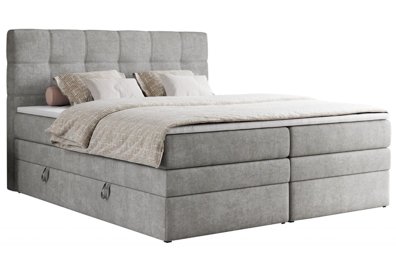 Łóżko kontynentalne ERNI KING 160x200 - H4 - jasnoszary, struktura