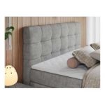 Łóżko kontynentalne ERNI KING 200x200 - H4 - jasnoszary, struktura