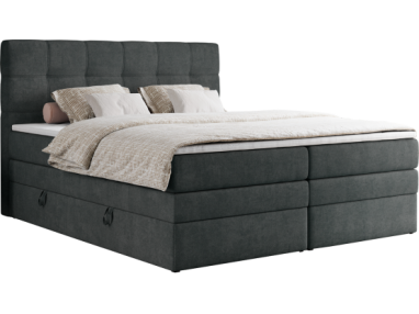 Łóżko kontynentalne ERNI KING 120x200 - H3 - ciemnoszary, struktura