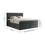 Łóżko kontynentalne ERNI KING 120x200 - H3 - ciemnoszary, struktura