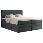 Łóżko kontynentalne ERNI KING 140x200 - H3 - ciemnoszary, struktura