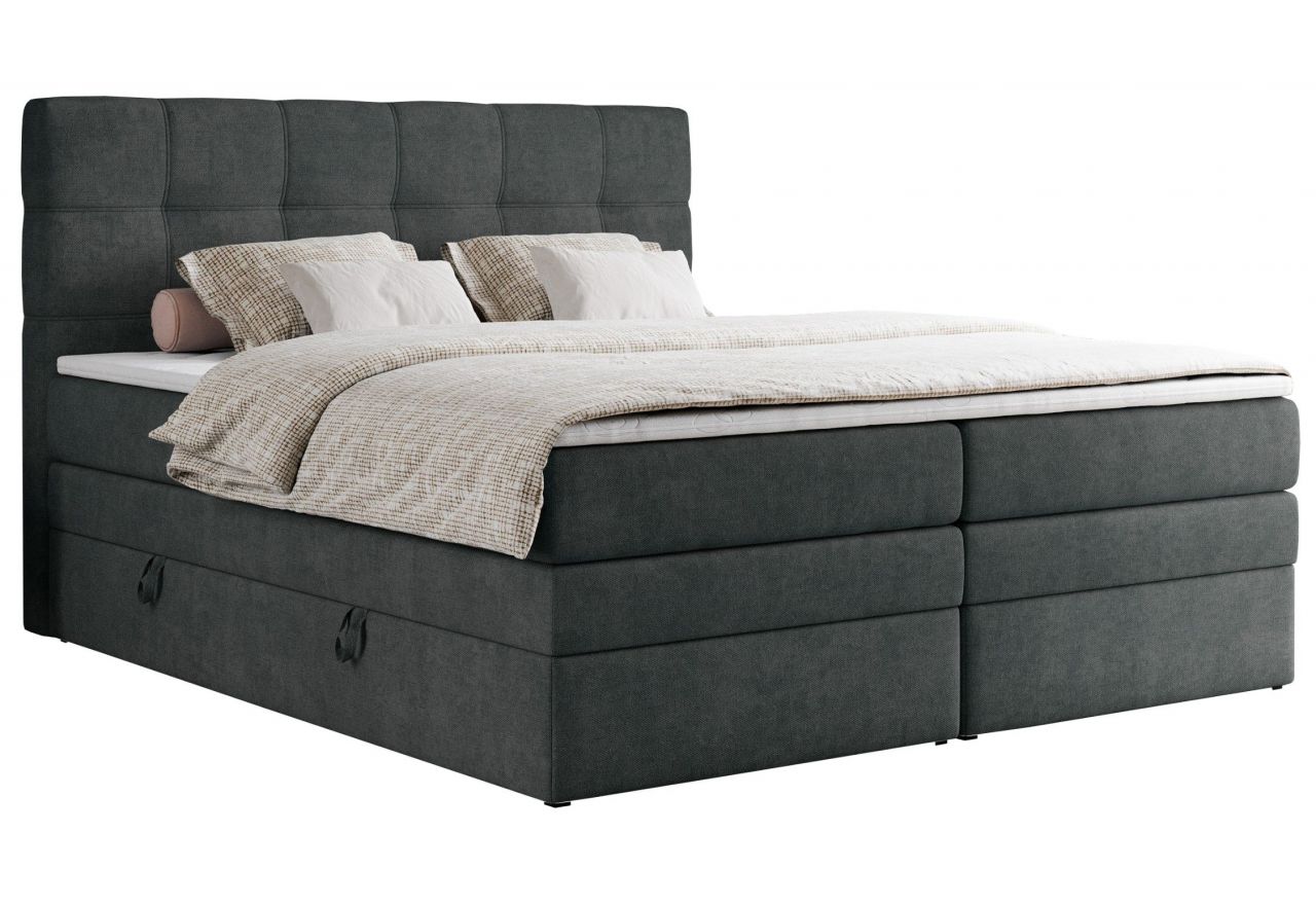 Łóżko kontynentalne ERNI KING 160x200 - H3 - ciemnoszary, struktura