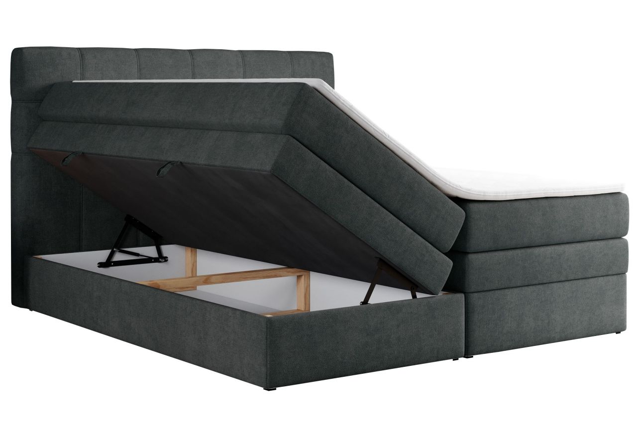 Łóżko kontynentalne ERNI KING 200x200 - H3 - ciemnoszary, struktura