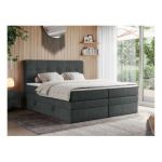 Łóżko kontynentalne ERNI KING 140x200 - H4 - ciemnoszary, struktura