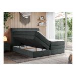 Łóżko kontynentalne ERNI KING 160x200 - H4 - ciemnoszary, struktura