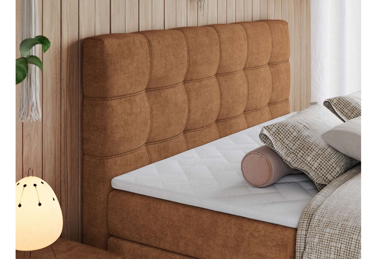 Łóżko kontynentalne ERNI KING 120x200 - H3 - pomarańczowy, struktura