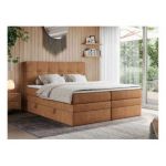 Łóżko kontynentalne ERNI KING 160x200 - H3 - pomarańczowy, struktura