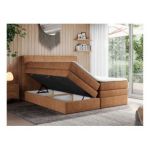 Łóżko kontynentalne ERNI KING 160x200 - H3 - pomarańczowy, struktura