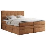 Łóżko kontynentalne ERNI KING 200x200 - H3 - pomarańczowy, struktura