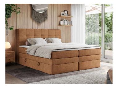 Łóżko kontynentalne ERNI KING 120x200 - H4 - pomarańczowy, struktura