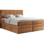 Łóżko kontynentalne ERNI KING 140x200 - H4 - pomarańczowy, struktura