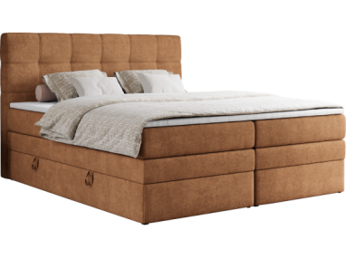 Łóżko kontynentalne ERNI KING 180x200 - H4 - pomarańczowy, struktura