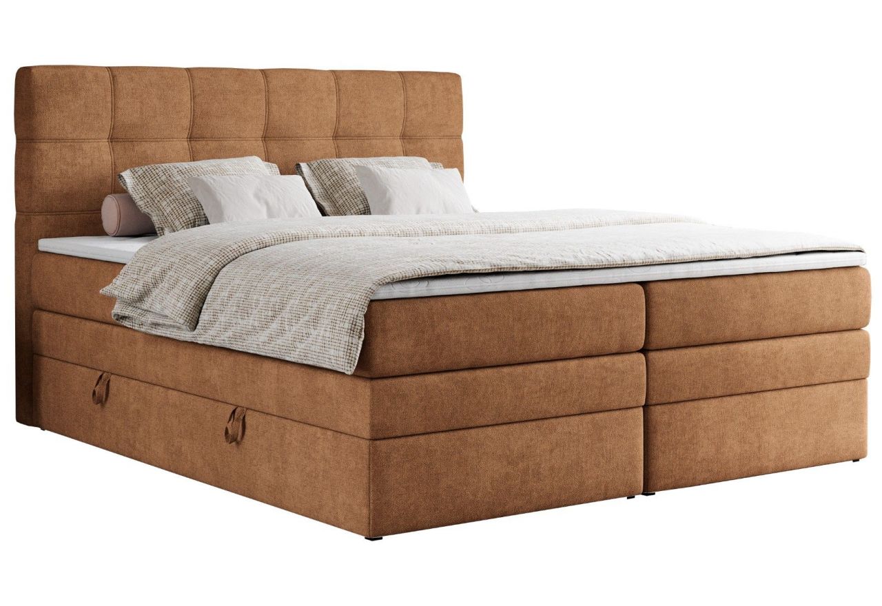 Łóżko kontynentalne ERNI KING 180x200 - H4 - pomarańczowy, struktura