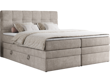 Łóżko kontynentalne ERNI KING 140x200 - H3 - beżowy, struktura