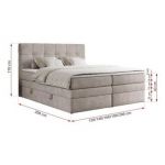 Łóżko kontynentalne ERNI KING 160x200 - H3 - beżowy, struktura