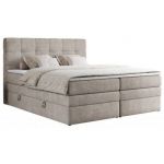 Łóżko kontynentalne ERNI KING 160x200 - H3 - beżowy, struktura