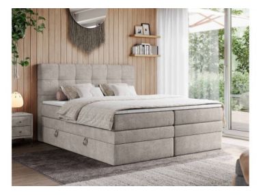 Łóżko kontynentalne ERNI KING 200x200 - H3 - beżowy, struktura