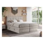 Łóżko kontynentalne ERNI KING 200x200 - H3 - beżowy, struktura