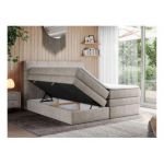 Łóżko kontynentalne ERNI KING 200x200 - H3 - beżowy, struktura