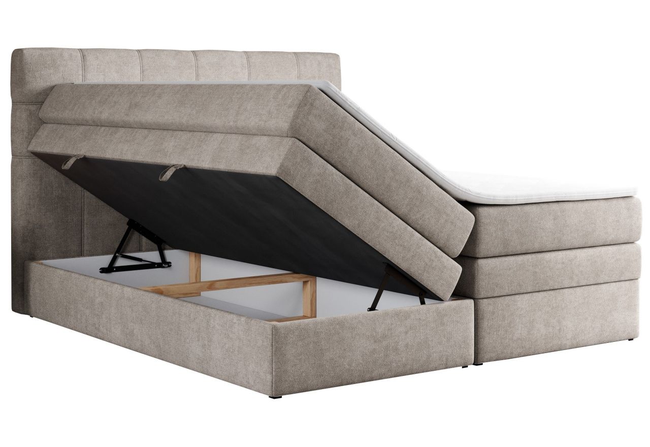 Łóżko kontynentalne ERNI KING 200x200 - H3 - beżowy, struktura