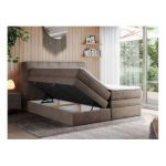 Łóżko kontynentalne ERNI KING 160x200 - H3 - brązowy, welwet