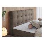 Łóżko kontynentalne ERNI KING 160x200 - H3 - brązowy, welwet