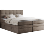 Łóżko kontynentalne ERNI KING 160x200 - H4 - brązowy, welwet