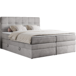 Łóżko kontynentalne ERNI KING 120x200 - H3 - jasnoszary, welwet