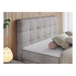 Łóżko kontynentalne ERNI KING 180x200 - H4 - jasnoszary, welwet