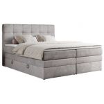 Łóżko kontynentalne ERNI KING 180x200 - H4 - jasnoszary, welwet