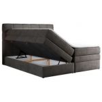 Łóżko kontynentalne ERNI KING 120x200 - H3 - ciemnoszary, welwet