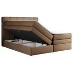 Łóżko kontynentalne ERNI KING 160x200 - H4 - brązowy, ekoskóra