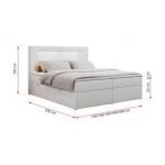 Łóżko kontynentalne GOLD 5 120x200 - H3 - biały, ekoskóra