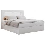 Łóżko kontynentalne GOLD 5 120x200 - H3 - biały, ekoskóra