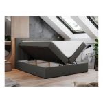 Łóżko kontynentalne GOLD 5 160x200 - H3 - ciemnoszary, ekoskóra