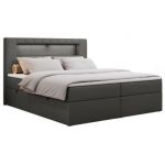 Łóżko kontynentalne GOLD 5 180x200 - H3 - ciemnoszary, ekoskóra