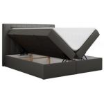 Łóżko kontynentalne GOLD 5 180x200 - H3 - ciemnoszary, ekoskóra