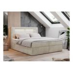 Łóżko kontynentalne GOLD 5 120x200 - H3 - beżowy, welwet